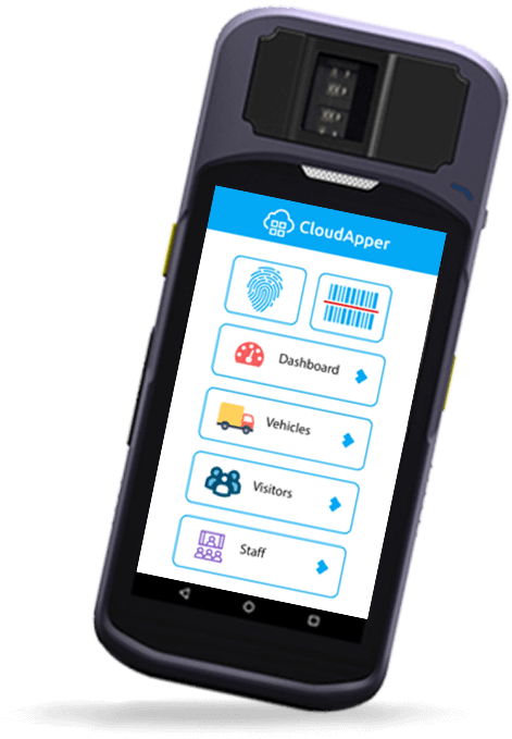 Handheld Scannerwith Cloud Apper Screen PNG image