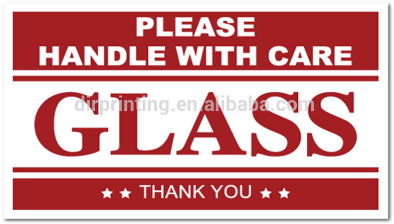 Handle With Care Glass Label PNG image