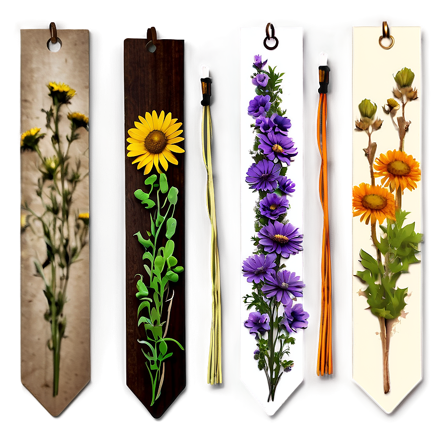 Handmade Dried Flower Bookmarks Png Gtv33 PNG image