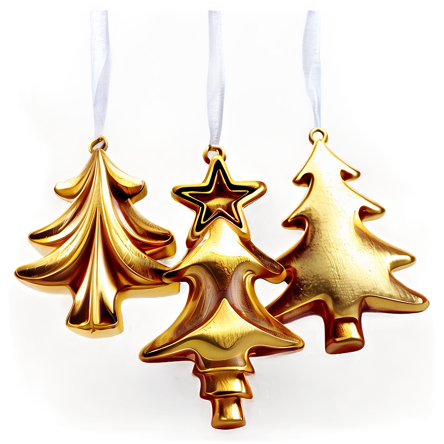 Handmade Gold Christmas Tree Decorations Png Uwv15 PNG image