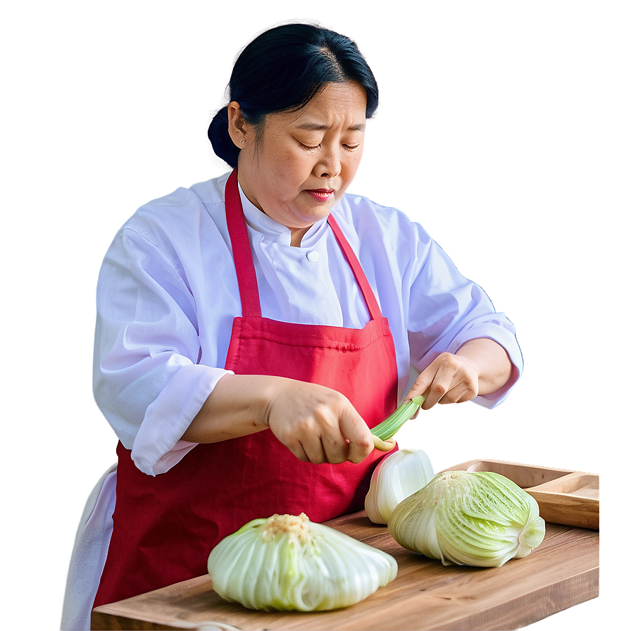 Handmade Kimchi Preparation Png 06252024 PNG image