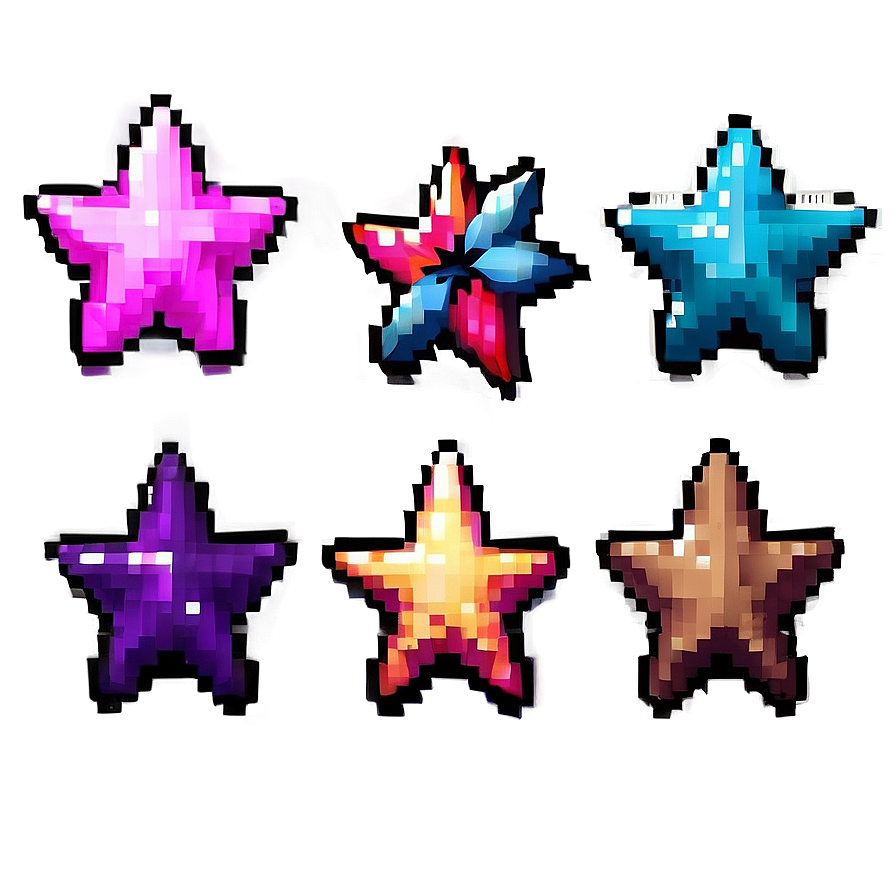 Handmade Pixel Star Asset Png 06212024 PNG image