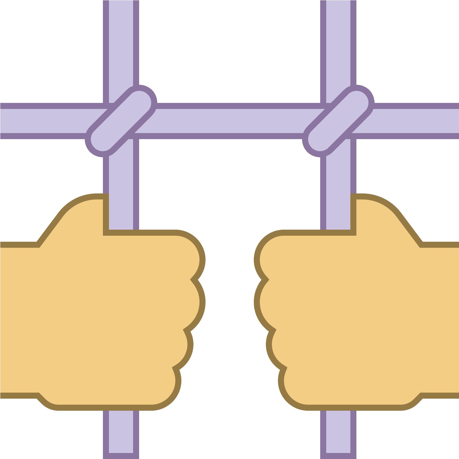 Hands Behind Bars Graphic PNG image