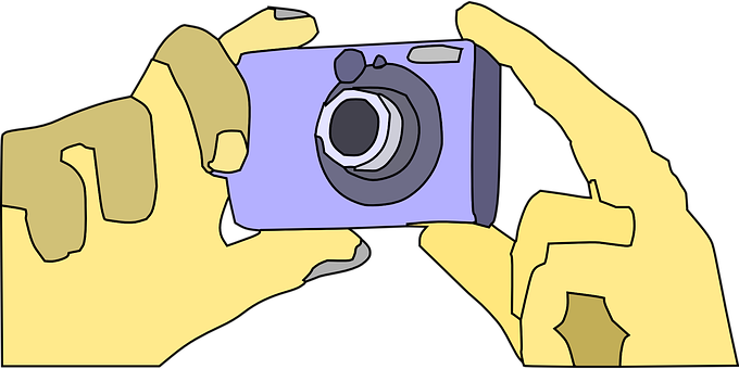 Hands Holding Camera Illustration PNG image