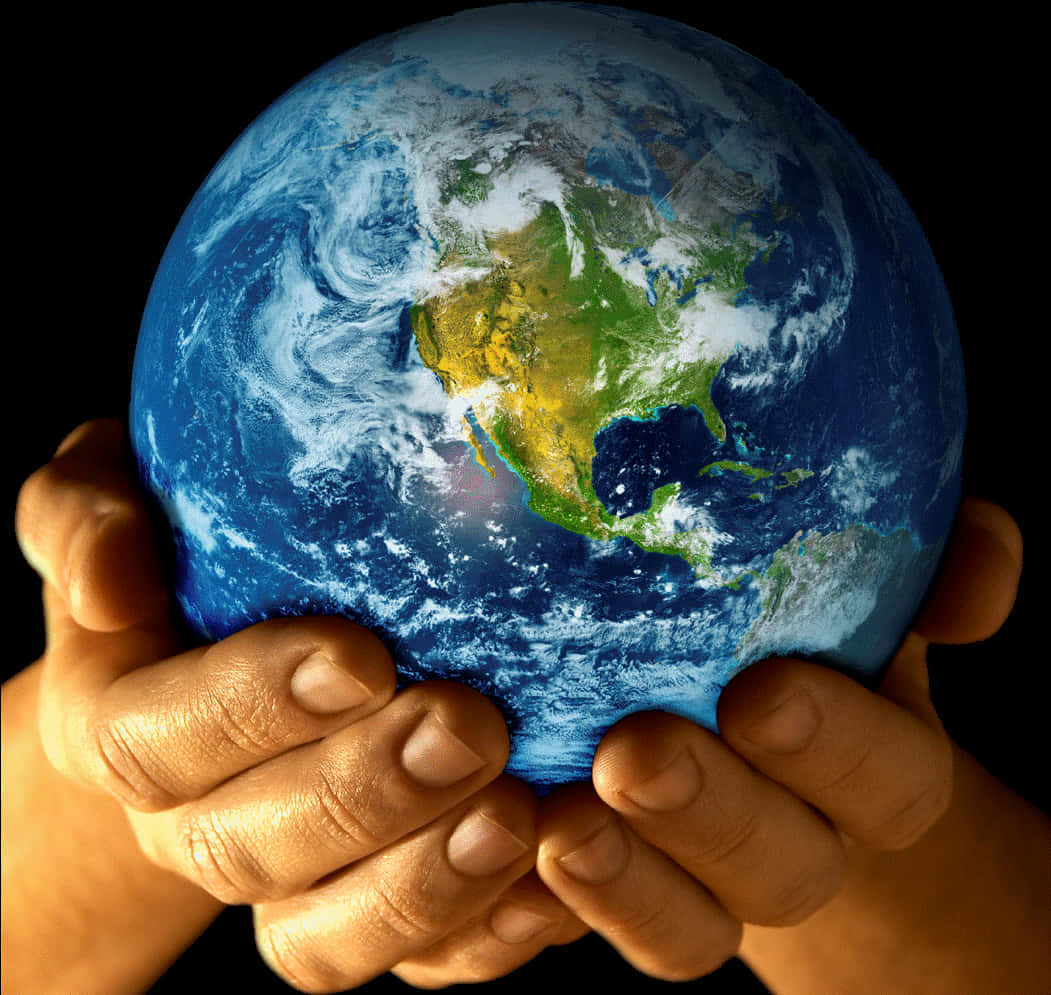 Hands Holding Earth PNG image