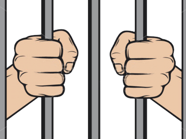 Hands Holding Prison Bars PNG image