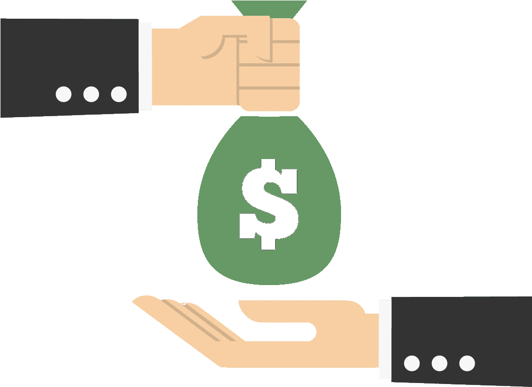 Handto Hand Money Exchange Vector PNG image