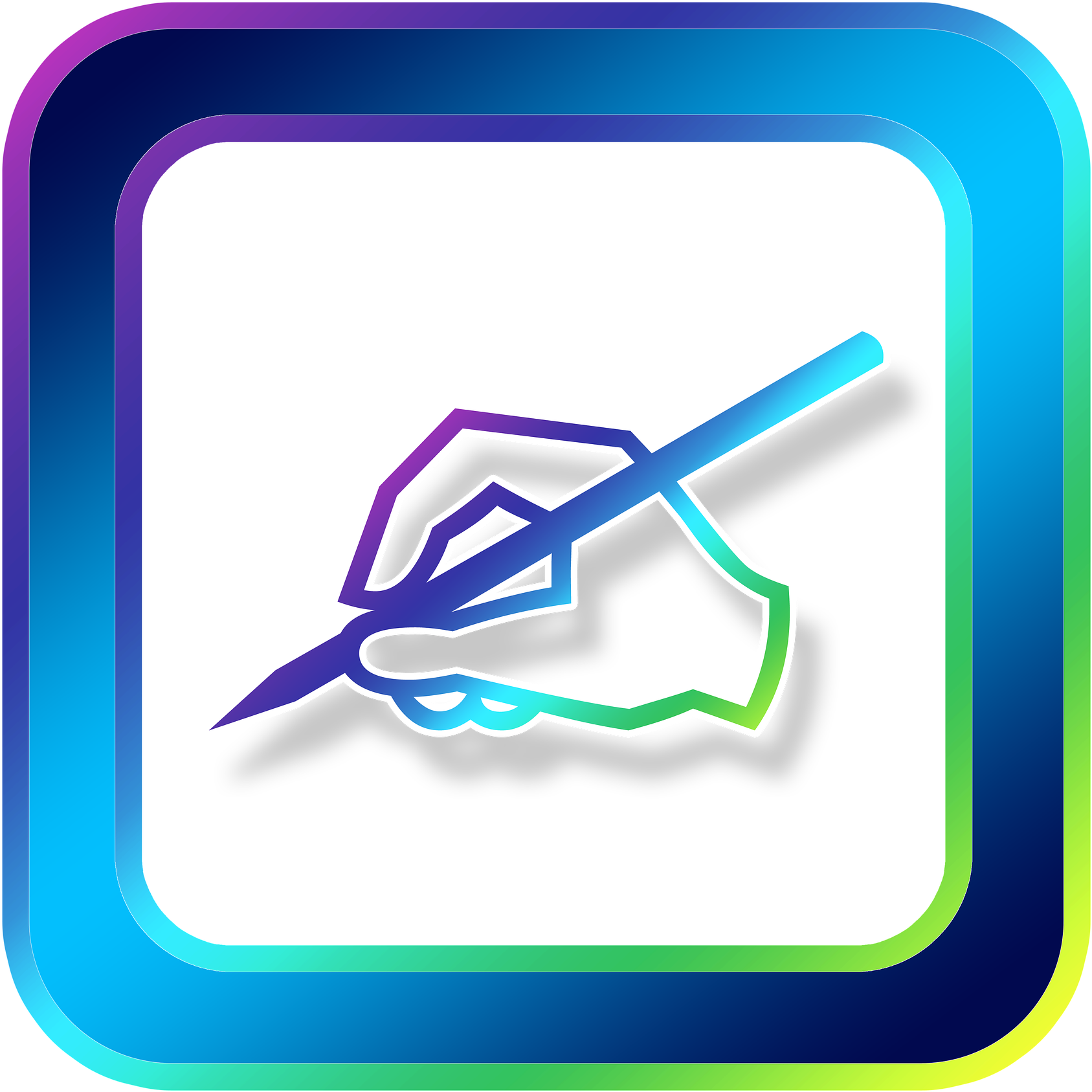 Handwriting Icon Neon Outline PNG image