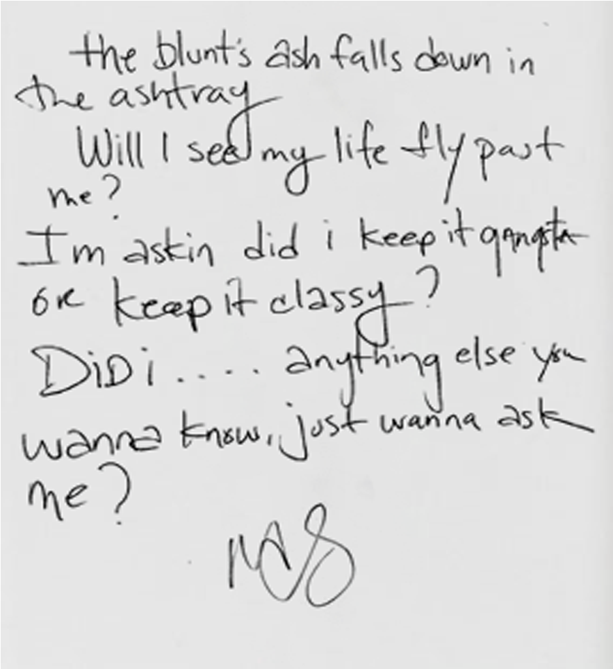 Handwritten Lyrics Snapshot PNG image