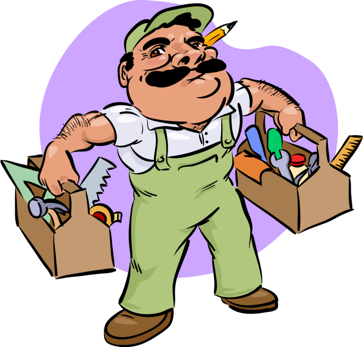 Handyman Tools Cartoon Illustration PNG image