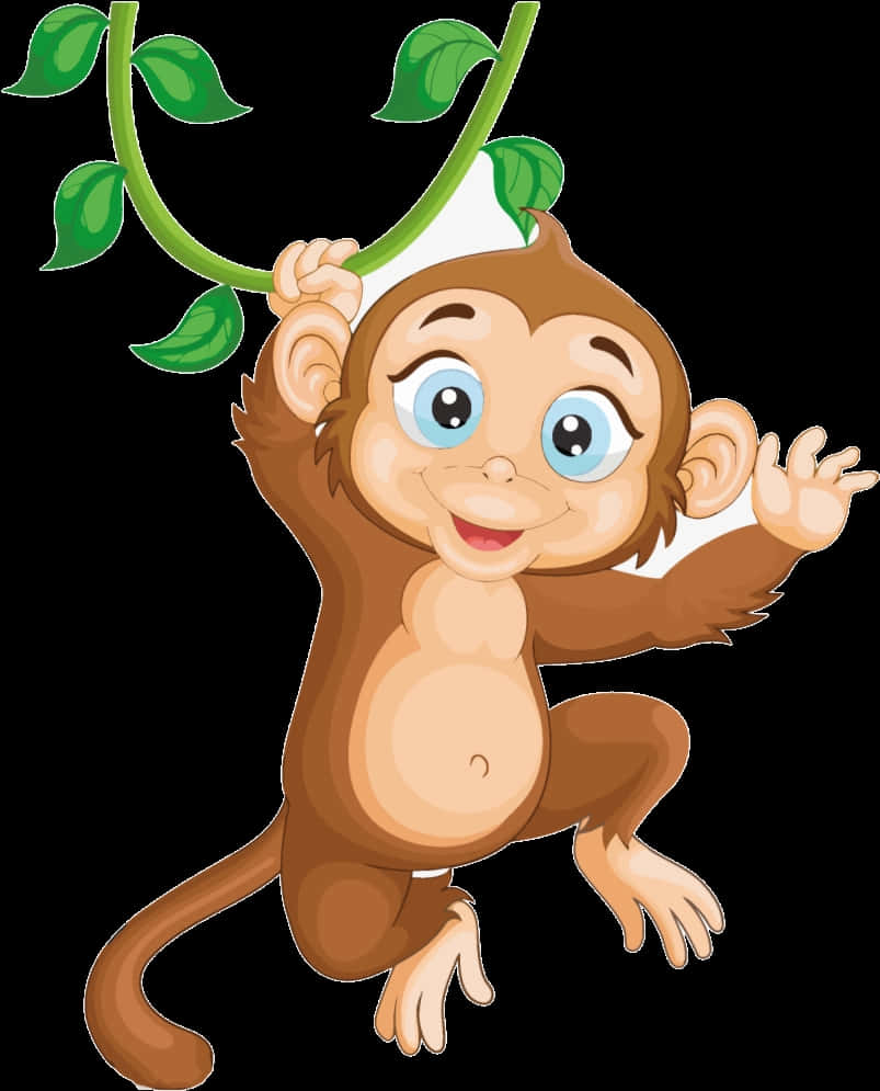 Hanging Cartoon Monkey PNG image