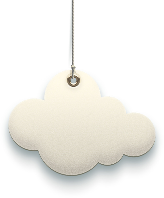 Hanging Cloud Tag Clipart PNG image