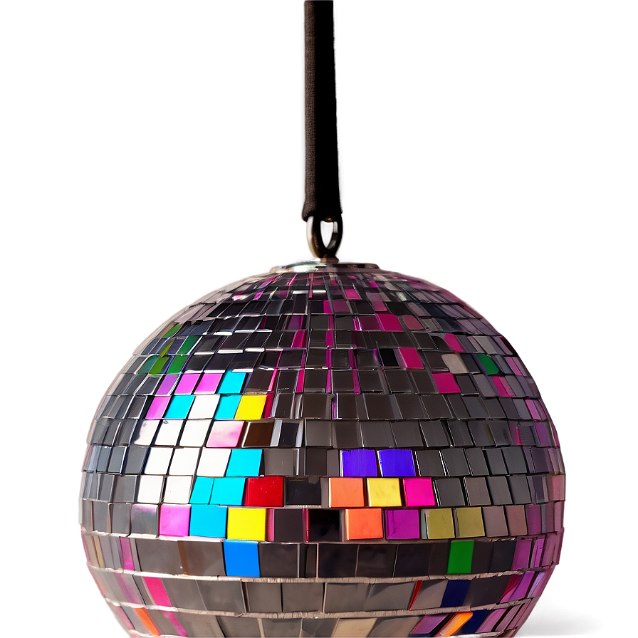 Hanging Disco Ball Teal Background PNG image