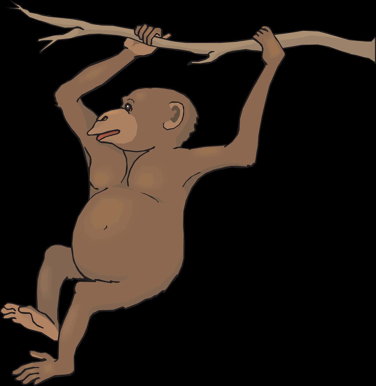 Hanging Monkey Cartoon PNG image