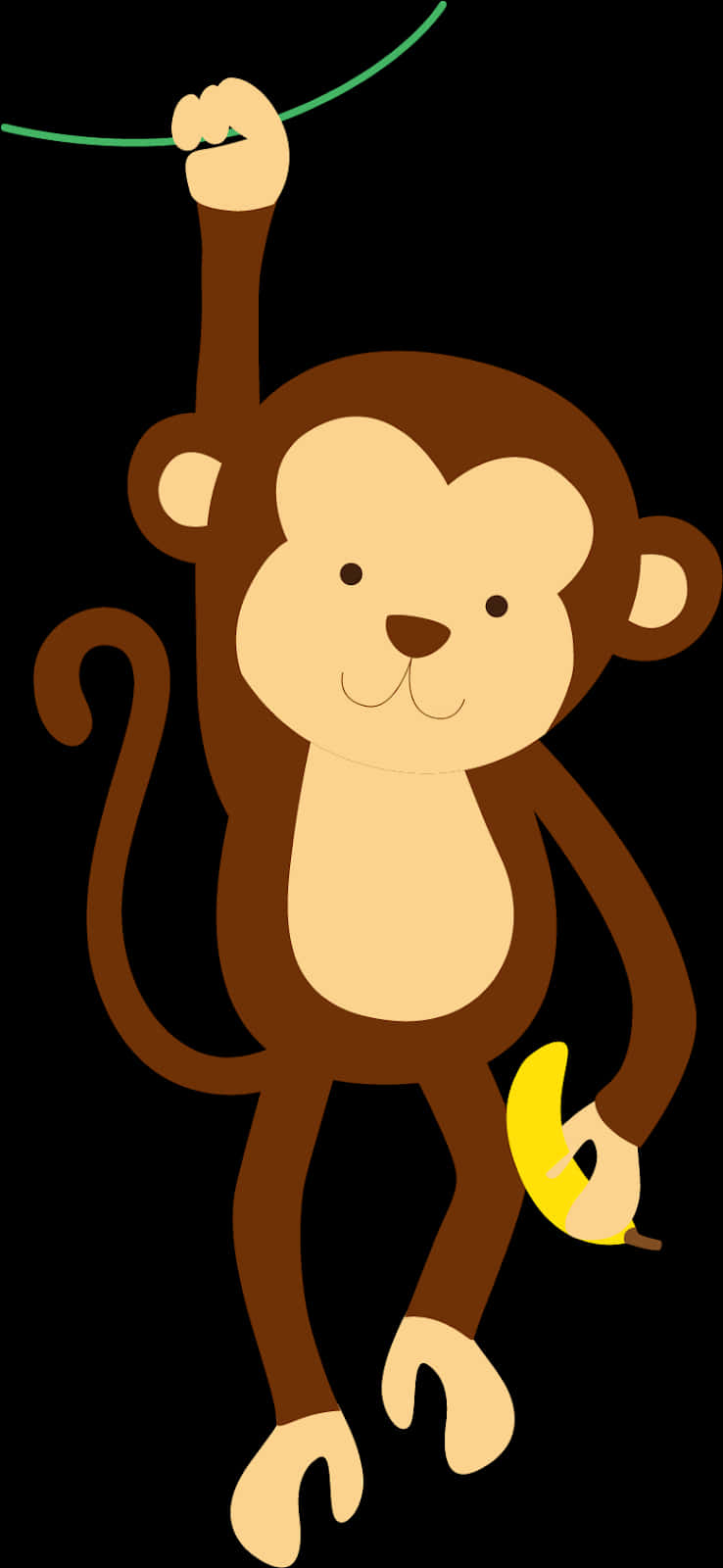 Hanging Monkey With Banana PNG image