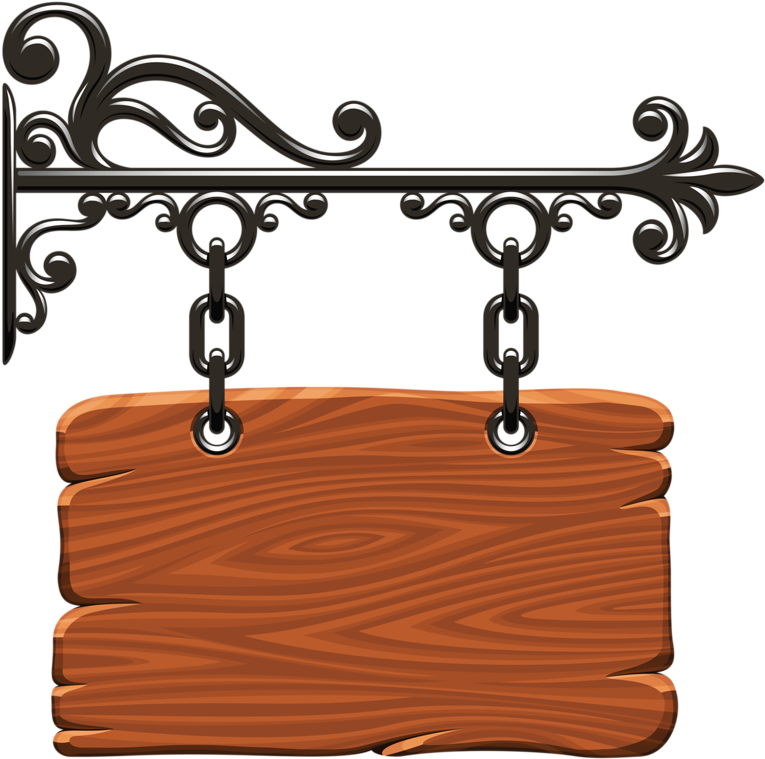 Hanging Wooden Sign Vector PNG image