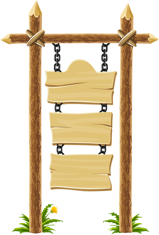 Hanging Wooden Signs Vector PNG image