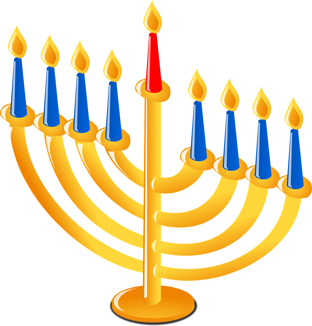 Hanukkah Menorah Eighth Night PNG image