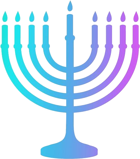 Hanukkah Menorah Gradient Design PNG image