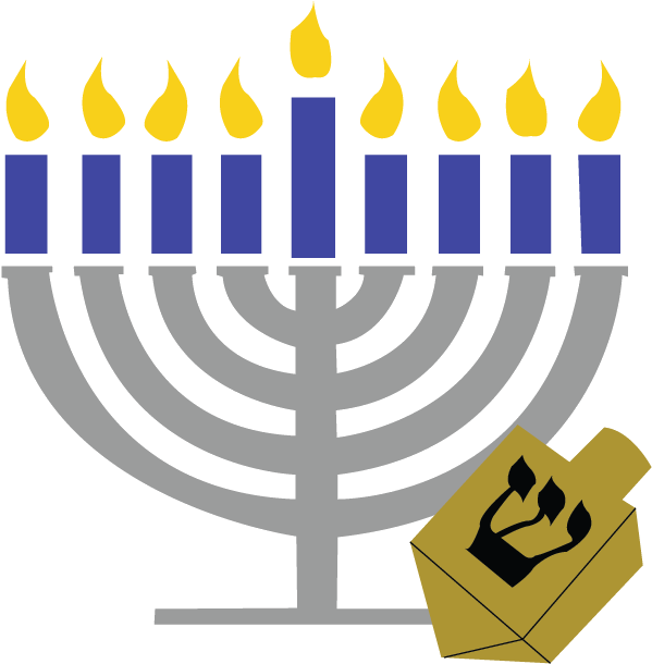 Hanukkah Menorahand Dreidel Graphic PNG image