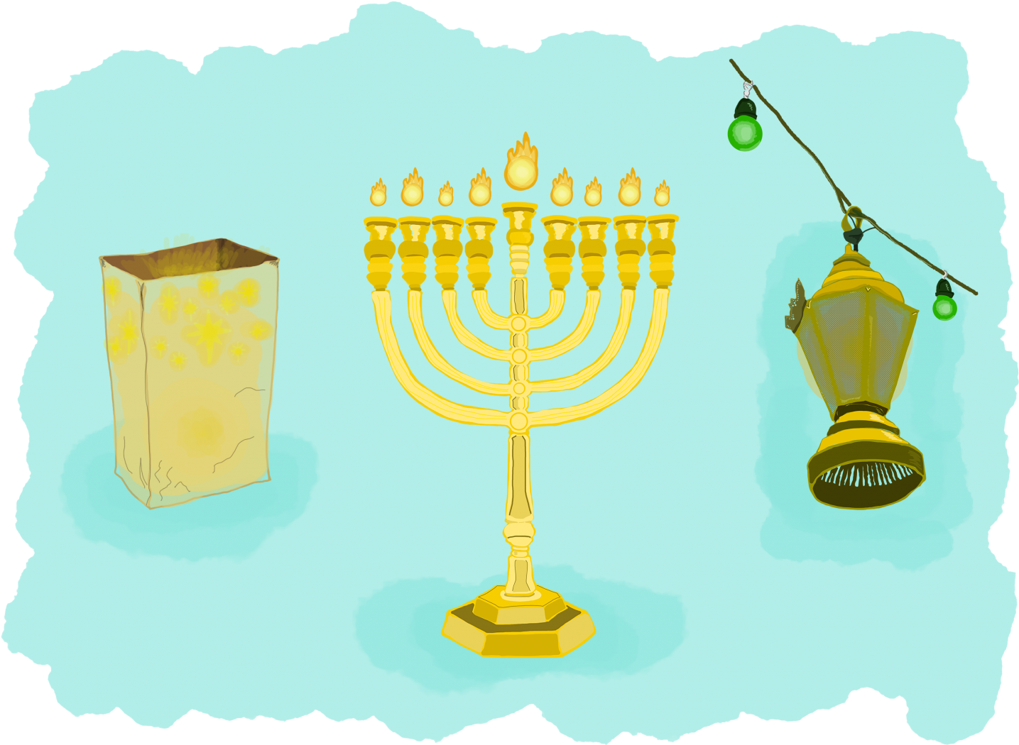 Hanukkah Menorahand Dreidel Illustration PNG image
