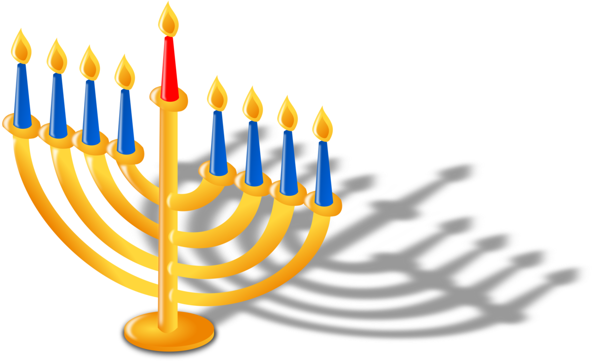 Hanukkah Menorahand Shadow PNG image