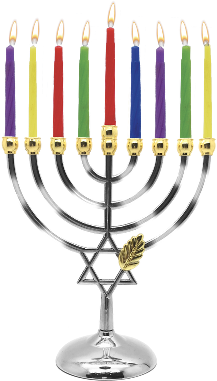 Hanukkah Menorahwith Lit Candles PNG image