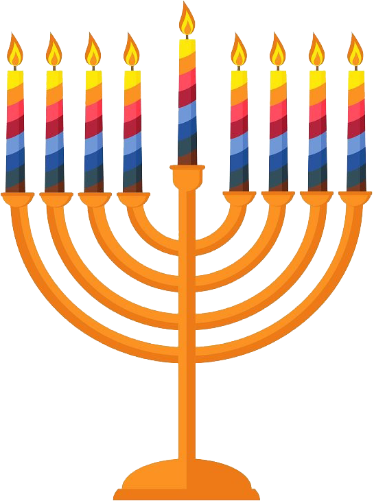Hanukkah Menorahwith Lit Candles PNG image