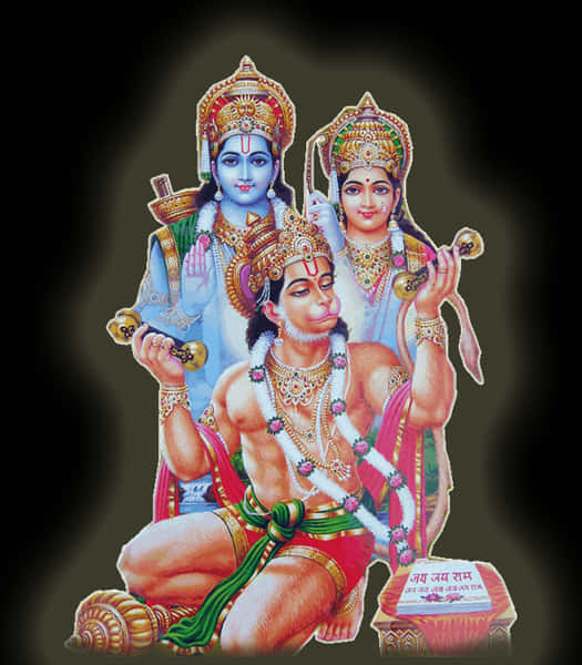 Hanuman Worshiping Ramaand Sita PNG image