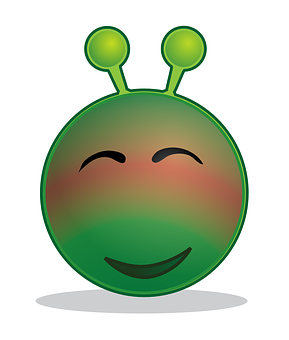Happy Alien Emoji Graphic PNG image