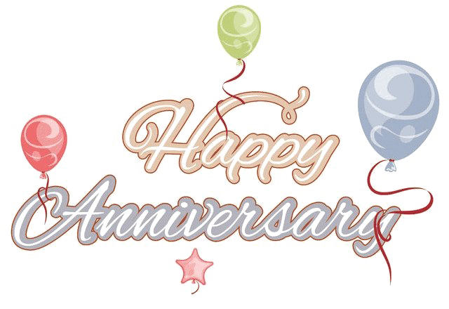Happy Anniversary Celebration Balloons PNG image