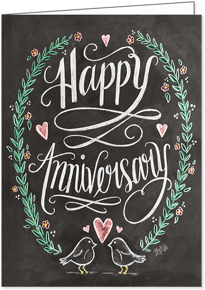 Happy Anniversary Chalkboard Art PNG image