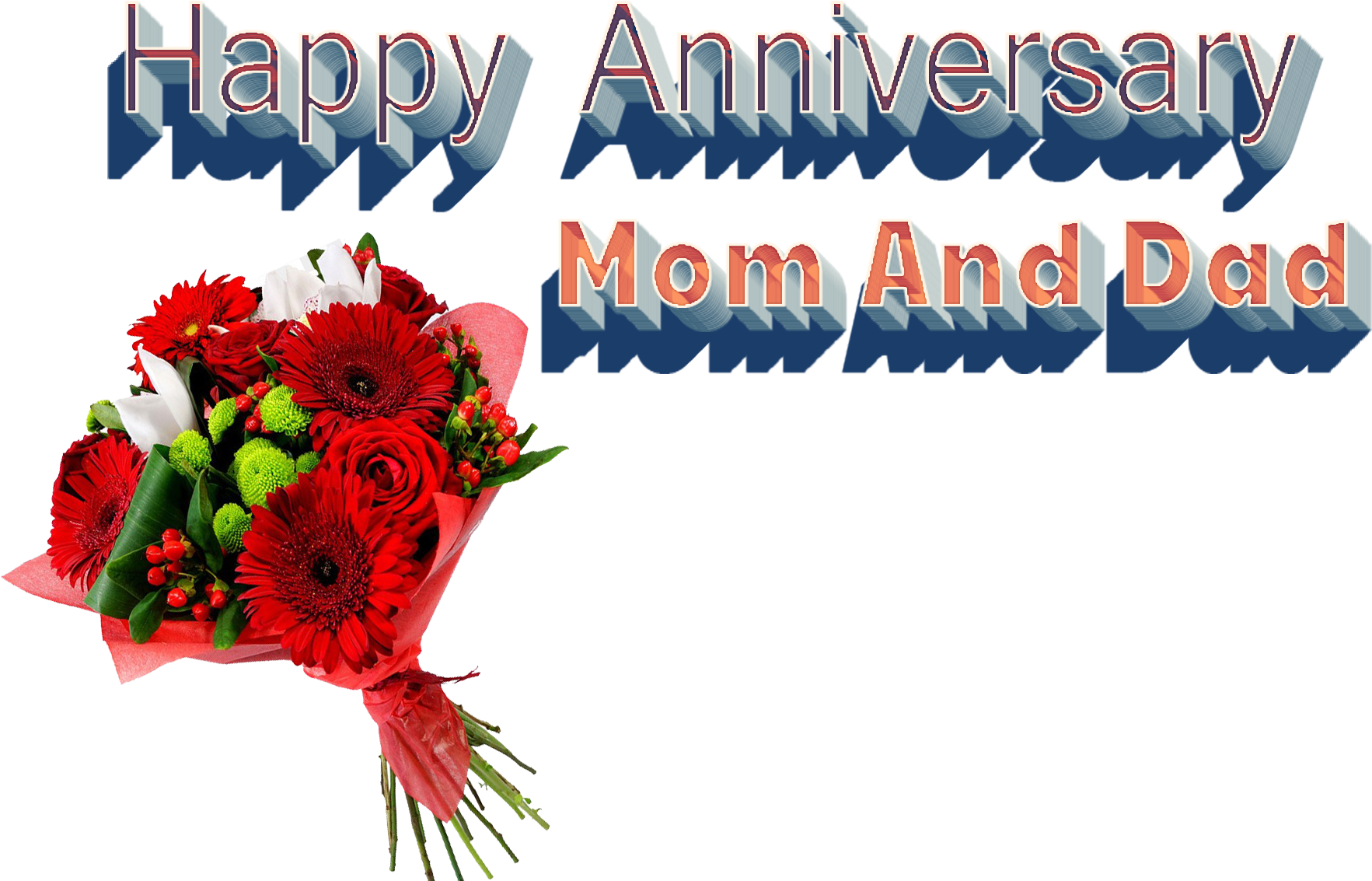 Happy Anniversary Momand Dad Bouquet PNG image