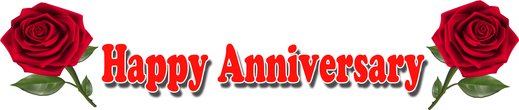 Happy Anniversary Red Roses Banner PNG image