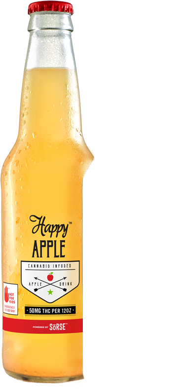 Happy Apple Cannabis Infused Drink Bottle PNG image