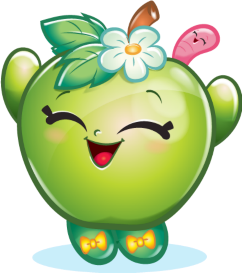 Happy Apple Shopkin Character PNG image