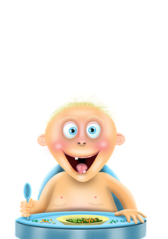 Happy Baby At Mealtime PNG image