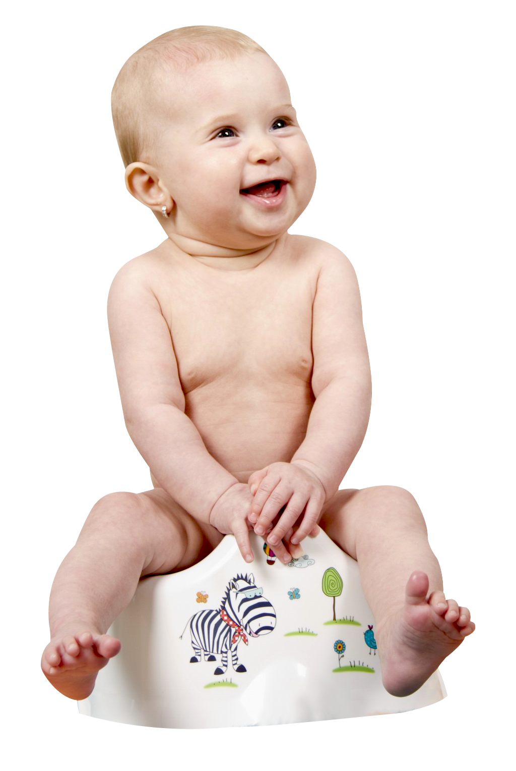 Happy Baby On Potty Chair PNG image