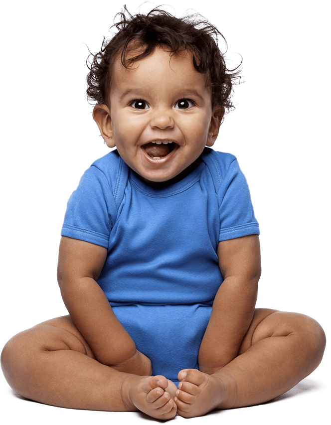 Happy Babyin Blue Onesie PNG image