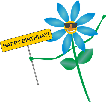 Happy Birthday Animated Flower PNG image