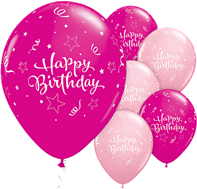 Happy Birthday Balloons Celebration PNG image
