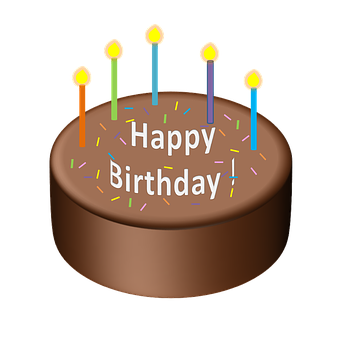 Happy Birthday Cake With Candles PNG image
