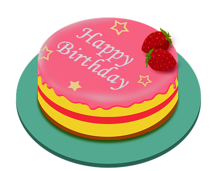 Happy Birthday Cakewith Strawberries PNG image