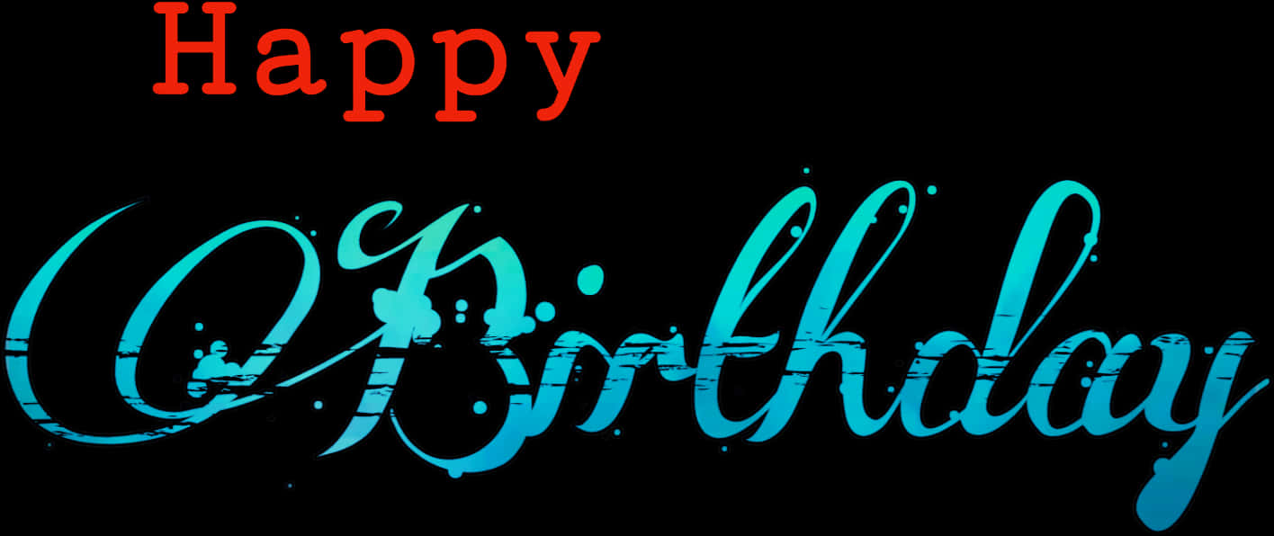 Happy Birthday Calligraphy Text PNG image