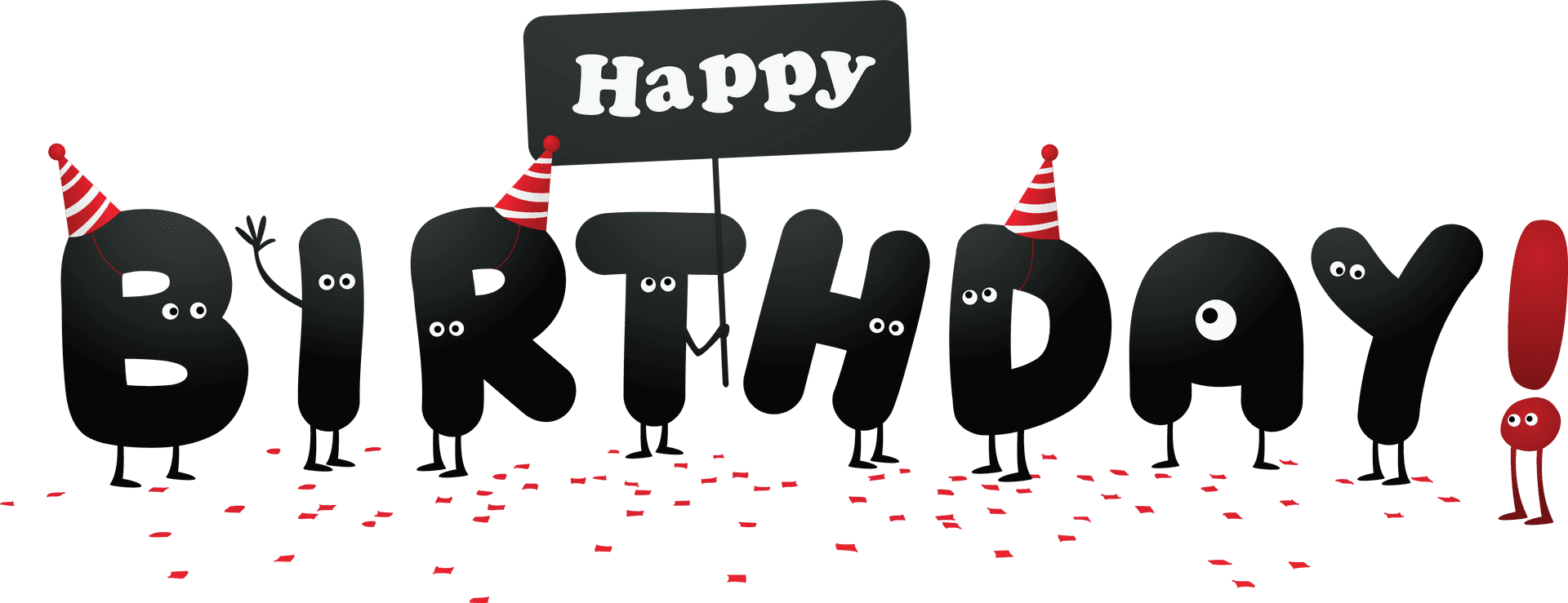Happy Birthday Celebration Cartoon Characters PNG image