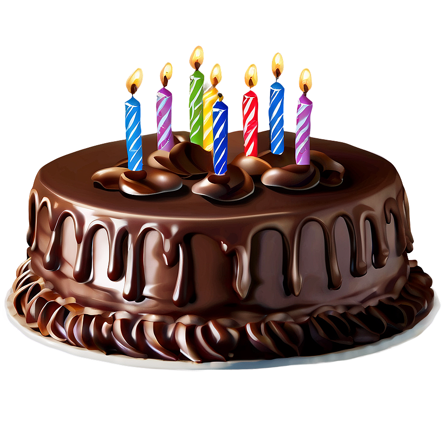 Happy Birthday Chocolate Cake Png Swk80 PNG image