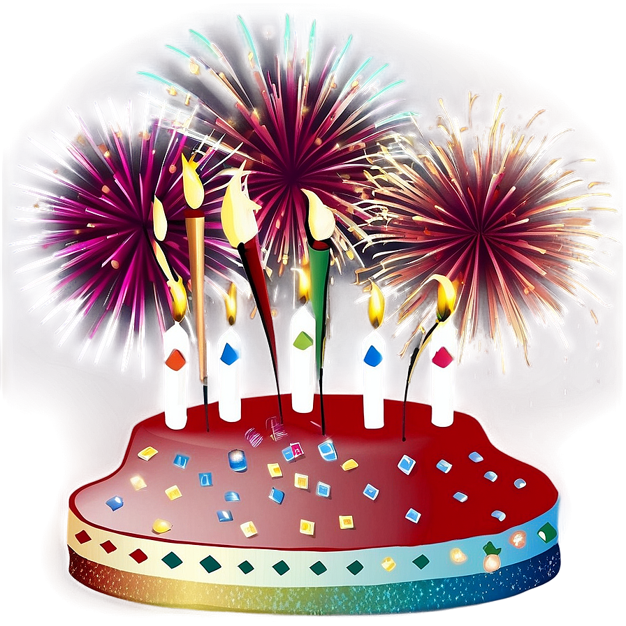 Happy Birthday Fireworks Png 05032024 PNG image