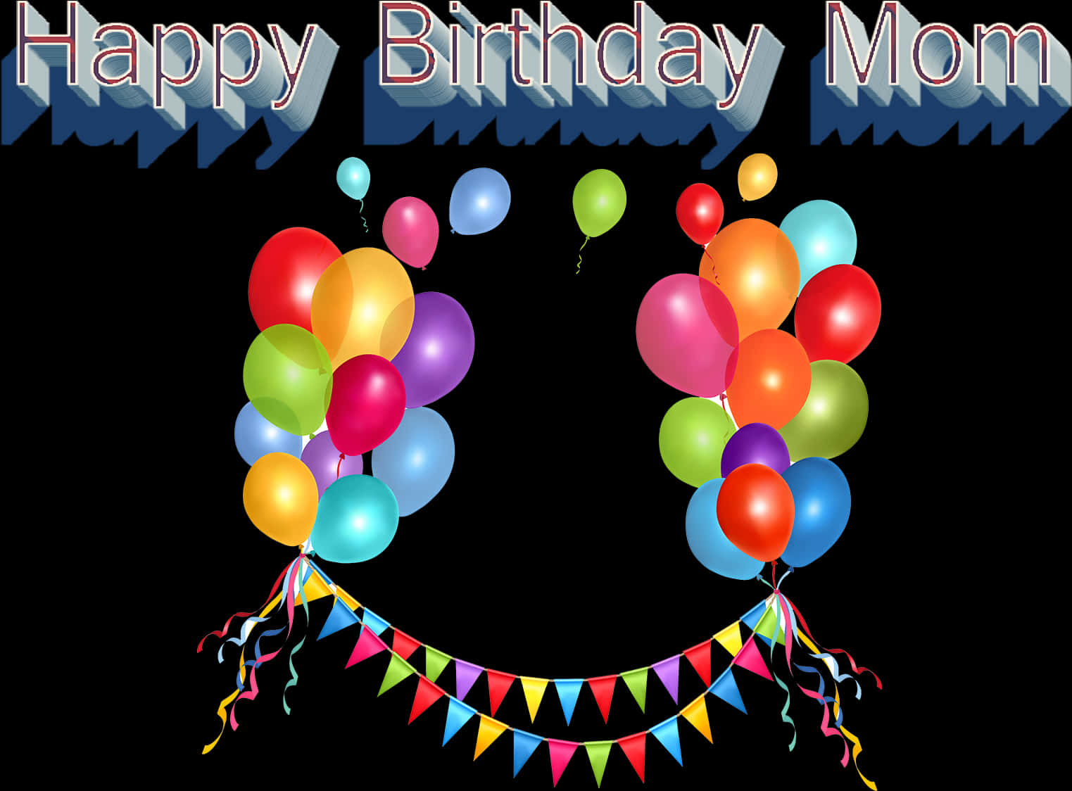 Happy Birthday Mom Balloon Celebration PNG image