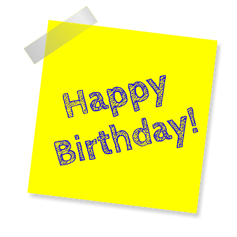 Happy Birthday Note Image PNG image