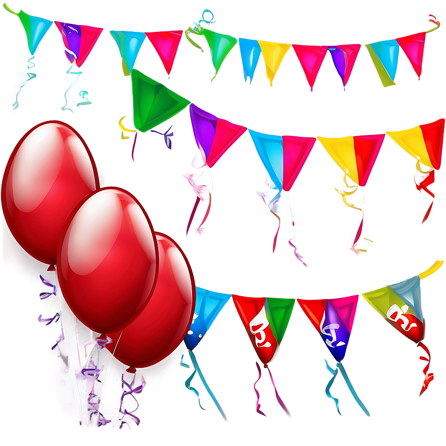 Happy Birthday Red Balloons Png 06132024 PNG image